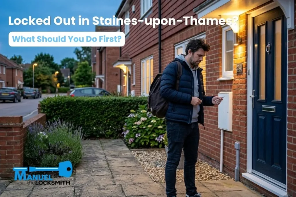 Homeowner locked outside a house in Staines-upon-Thames after being locked out